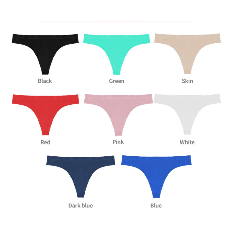 Women's Seamless Solid Color Drop Waist Thong