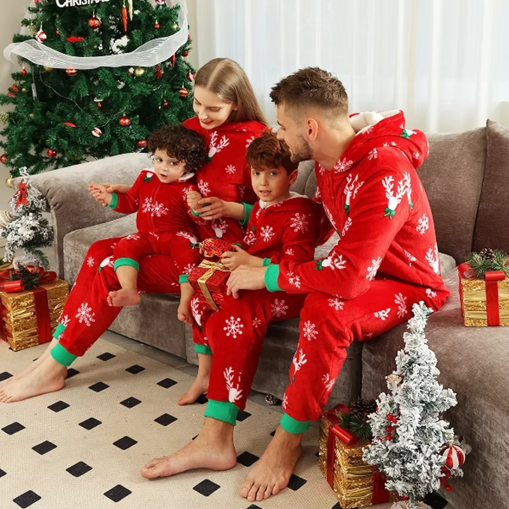 Cozy Christmas Family Pyjamas – Red &amp; White Holiday Edition