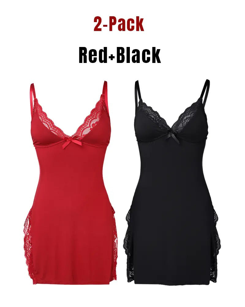 Women's Sexy Lace Modal Slip with Side Slit