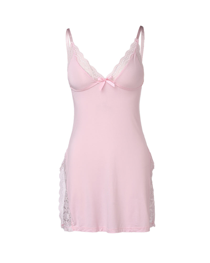 Women's Sexy Lace Modal Slip with Side Slit