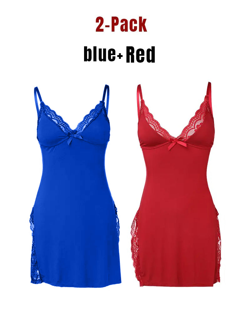 Women's Sexy Lace Modal Slip with Side Slit