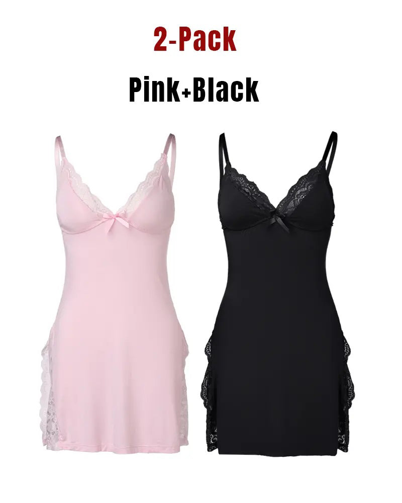 Women's Sexy Lace Modal Slip with Side Slit