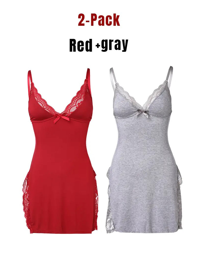 Women's Sexy Lace Modal Slip with Side Slit