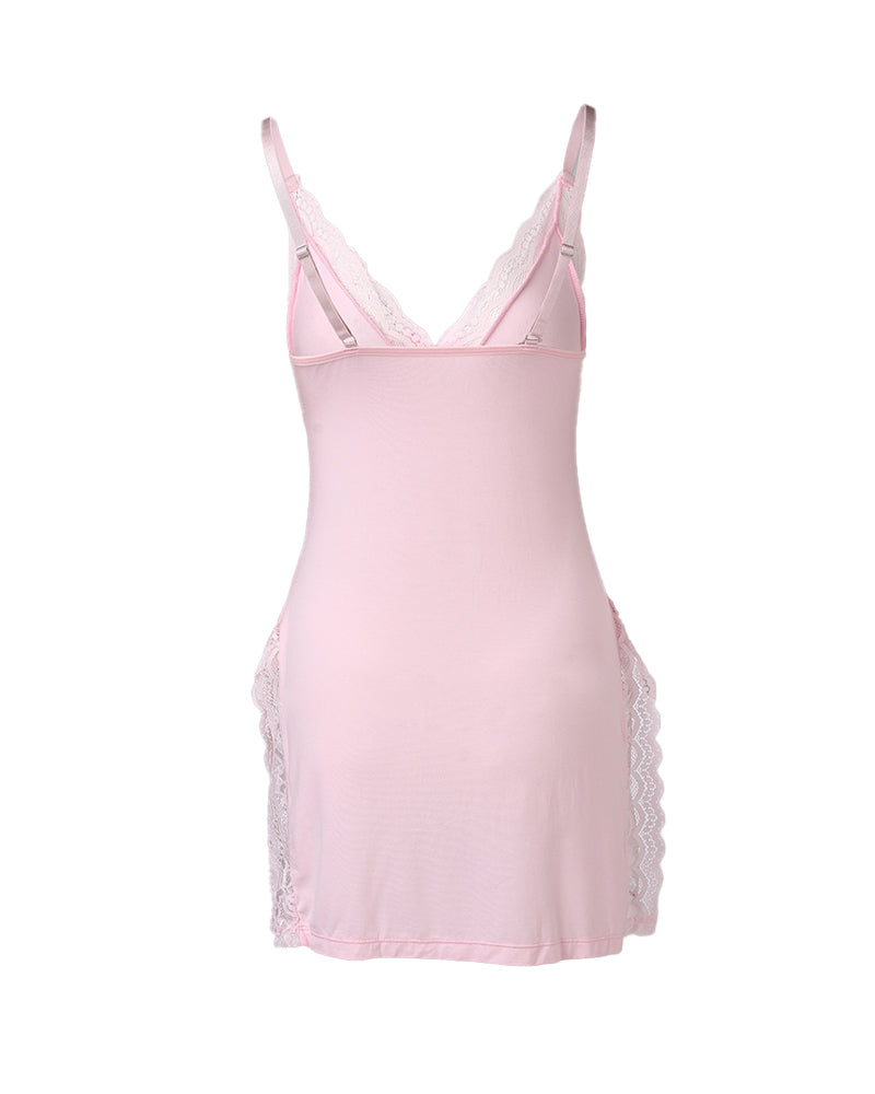 Women's Sexy Lace Modal Slip with Side Slit