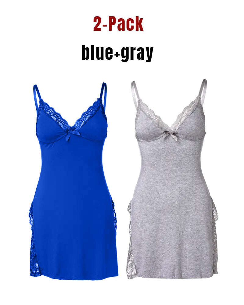 Women's Sexy Lace Modal Slip with Side Slit