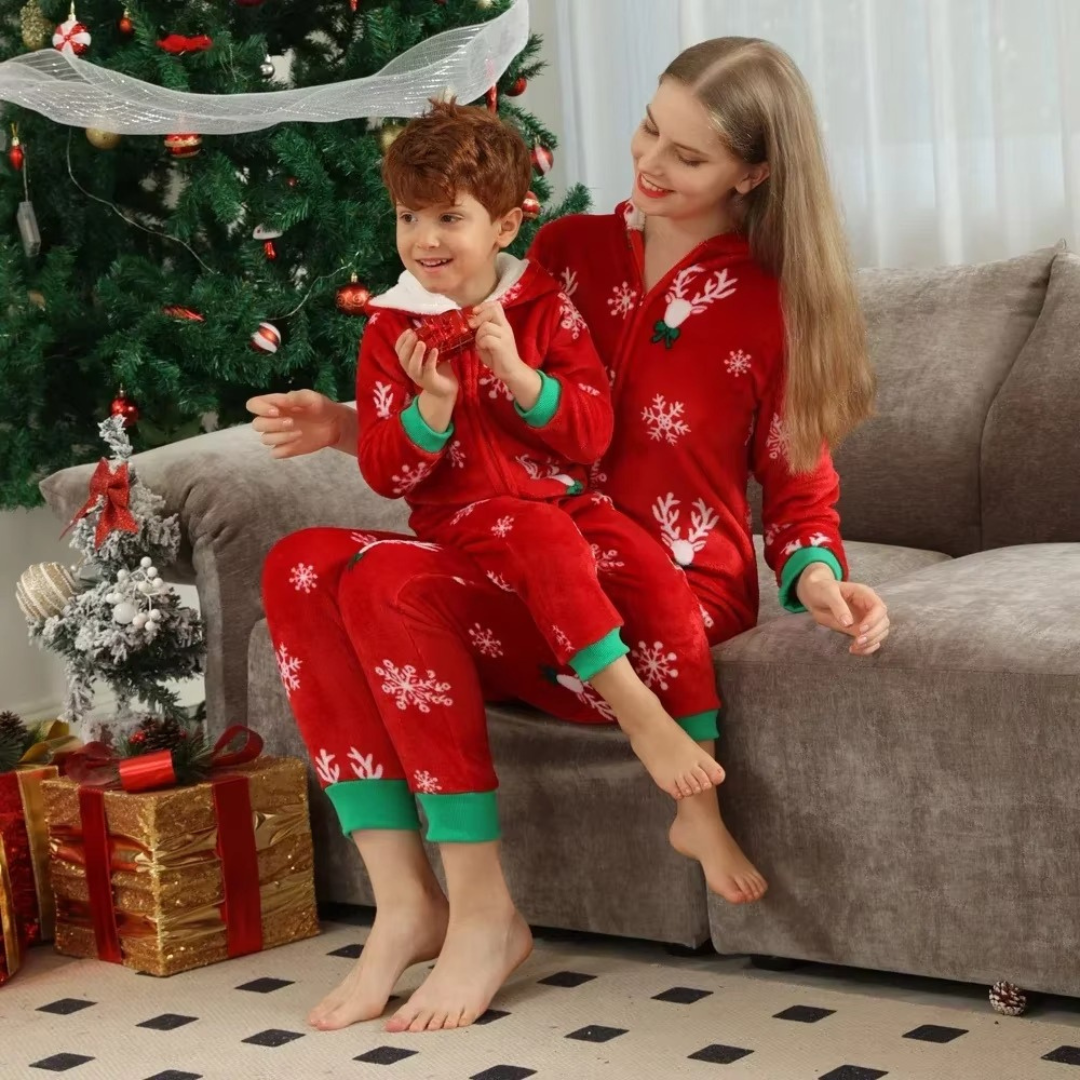 Cozy Christmas Family Pyjamas – Red &amp; White Holiday Edition
