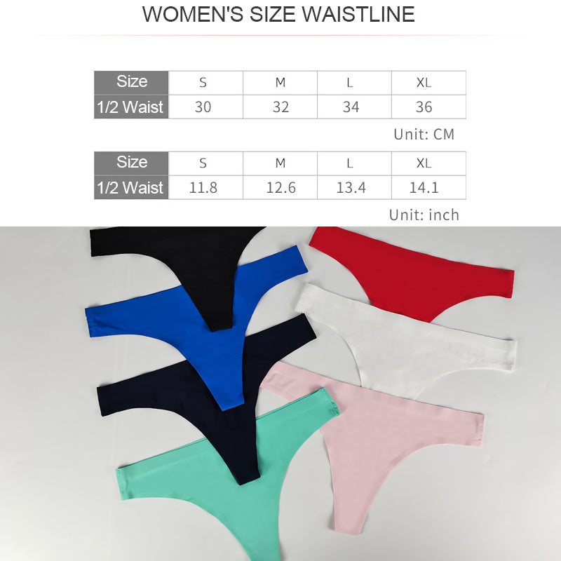 Women's Seamless Solid Color Drop Waist Thong
