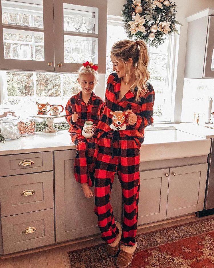 Family Christmas Pyjamas – Red and Black Check Pattern