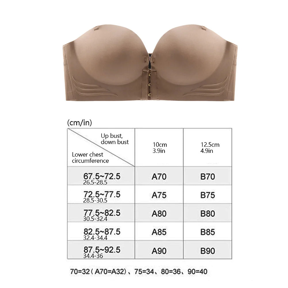 Pack-Women's Non-Slip Front Buckle Removable Shoulder Strap Bra