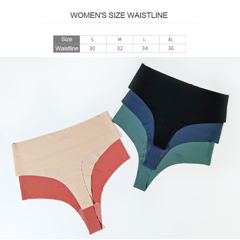 Women's Seamless Solid Color Drop Waist Thong 5-Pack