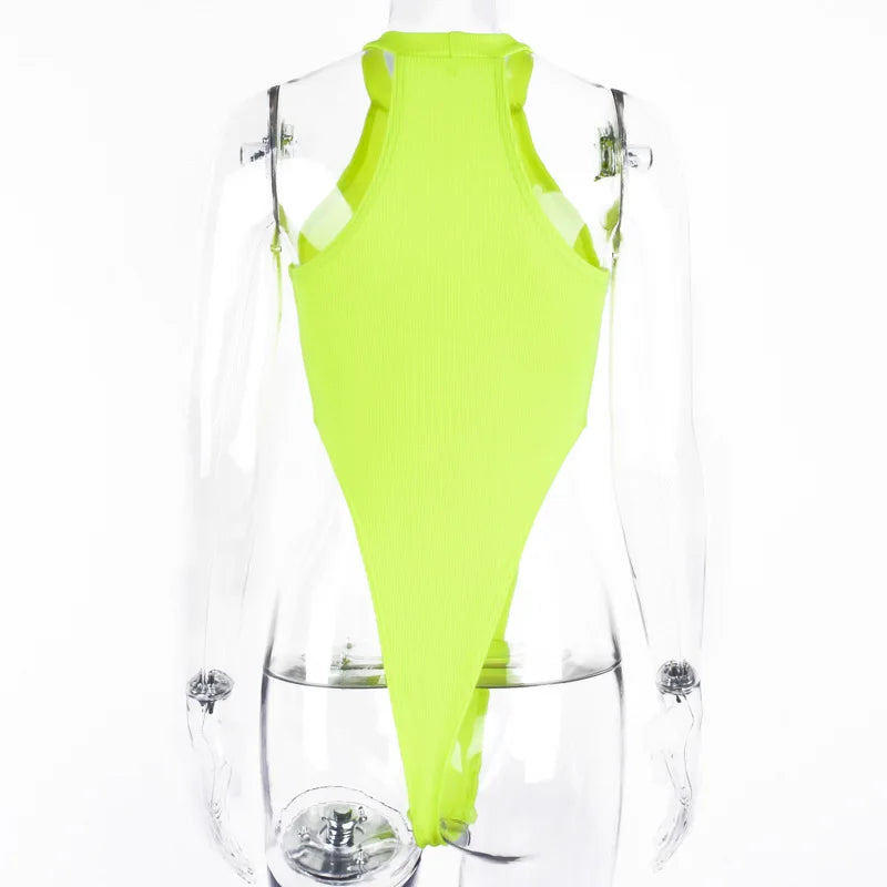 Sleeveless Neon Jumpsuit – Sexy One-Piece for Night Out