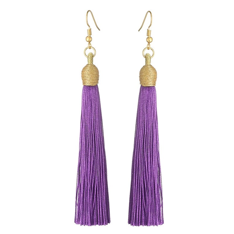 Aura Boho-Chic: Orecchini a Cascata con Frange Silk