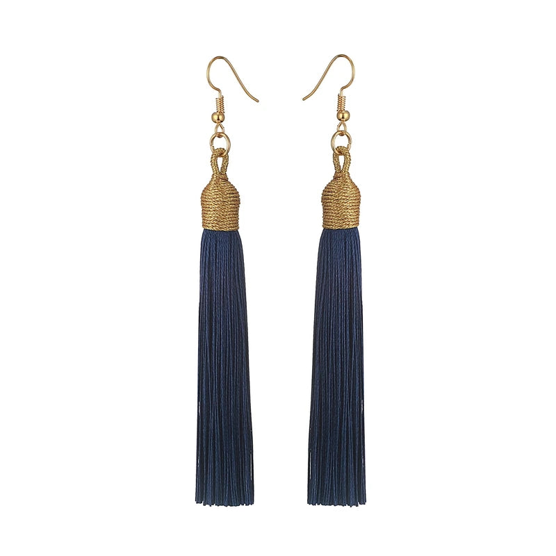 Aura Boho-Chic: Orecchini a Cascata con Frange Silk