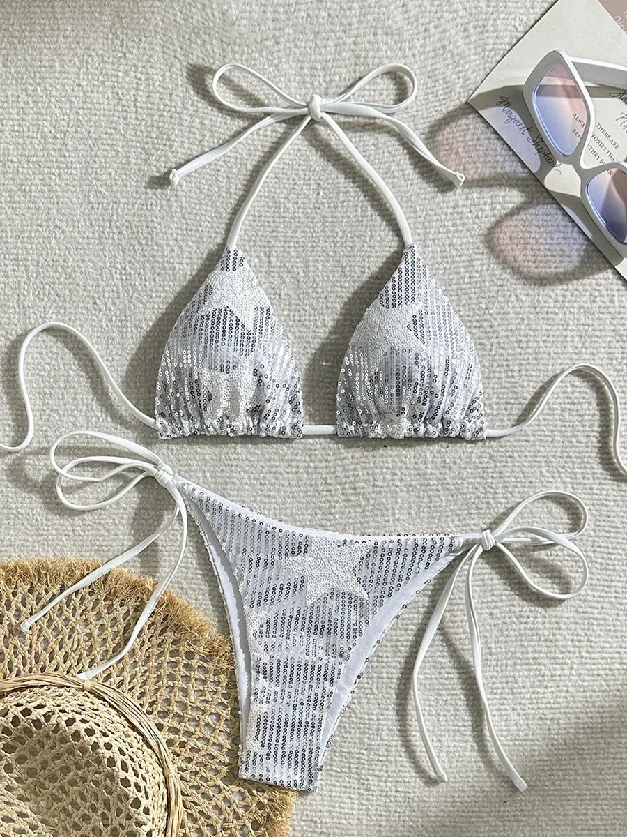 "2-Piece Brazilian Bikini – Shiny with Stars"