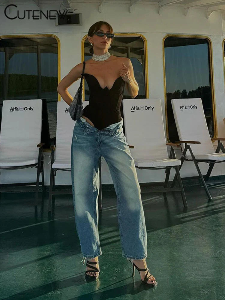 Strapless Solid Bodysuit – Chic & Slim Fit Tank for Women
