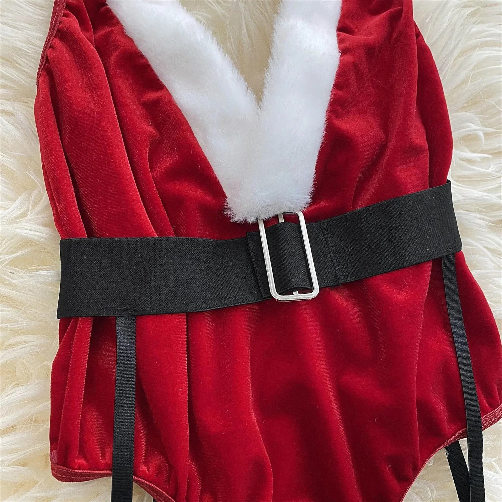 Festive Red Lace Holiday Lingerie