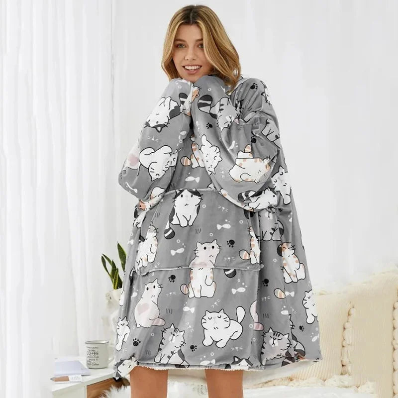 NEW! Ultra-Soft Super Warm Blanket Hoodie – Ultimate Winter Comfort