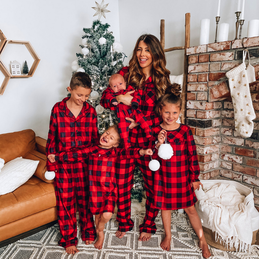 Family Christmas Pyjamas – Red and Black Check Pattern