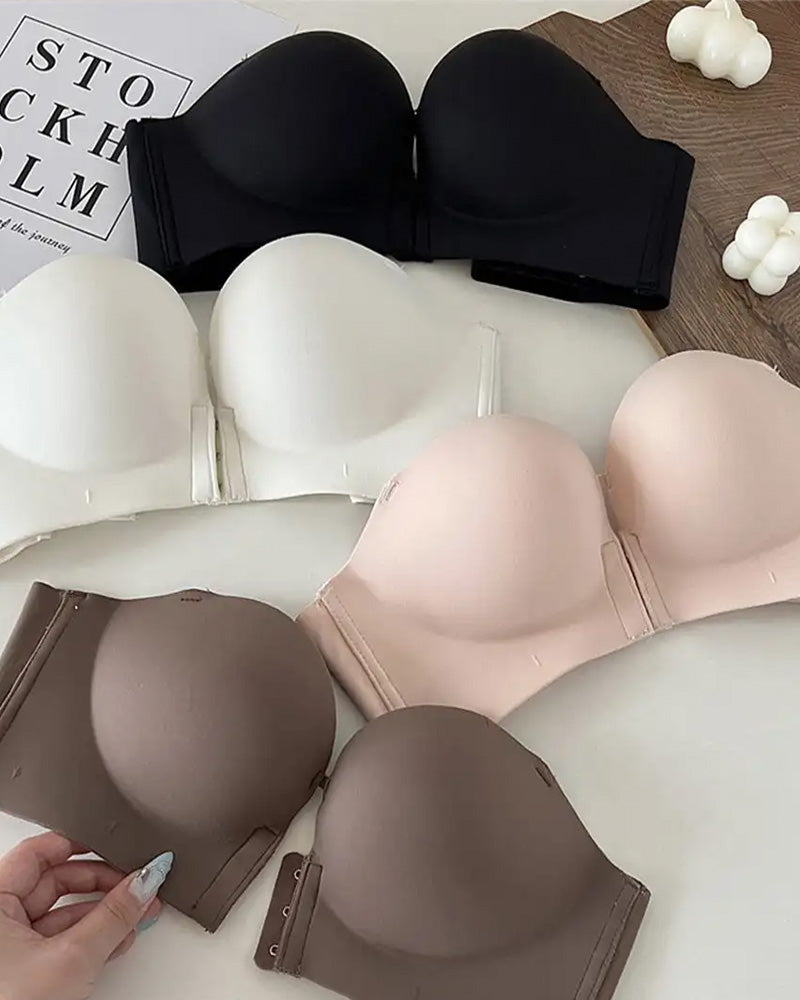 Pack-Women's Non-Slip Front Buckle Removable Shoulder Strap Bra