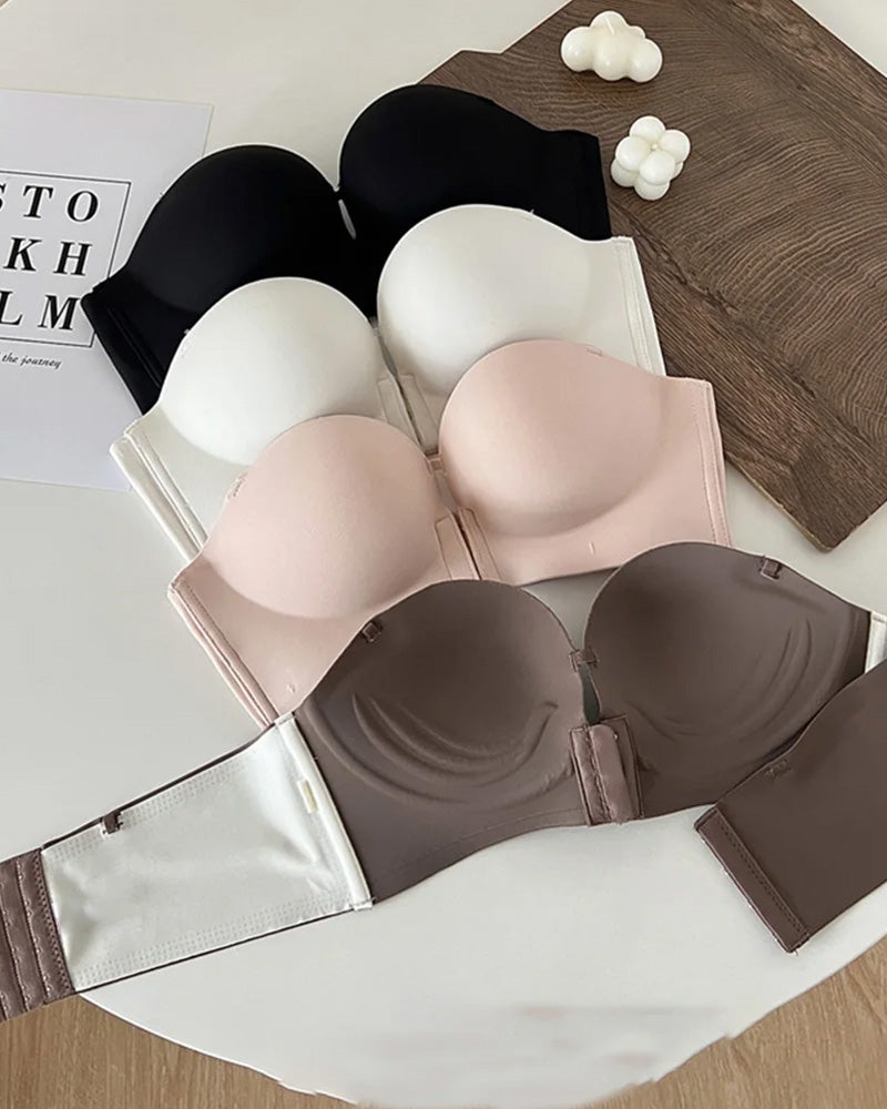 Pack-Women's Non-Slip Front Buckle Removable Shoulder Strap Bra