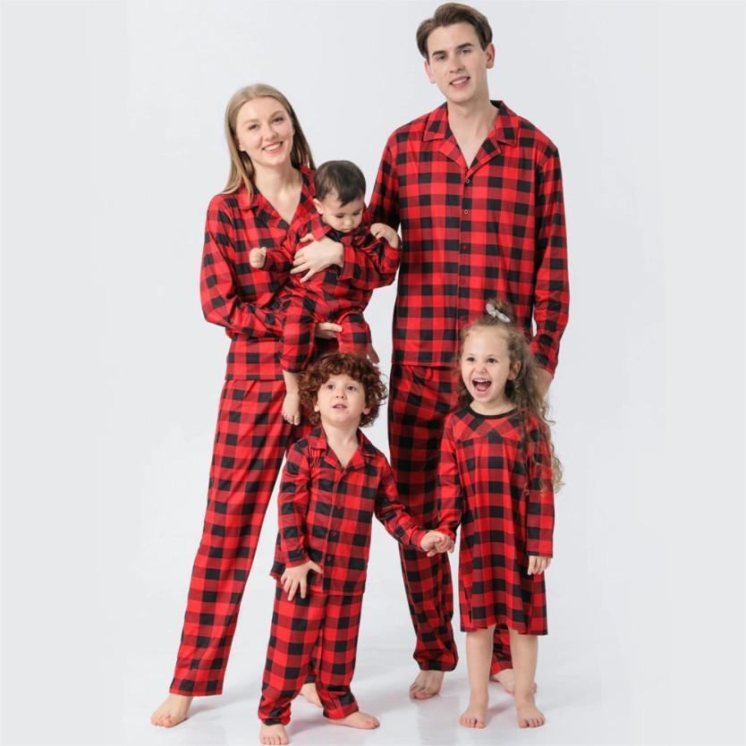 Family Christmas Pyjamas – Red and Black Check Pattern