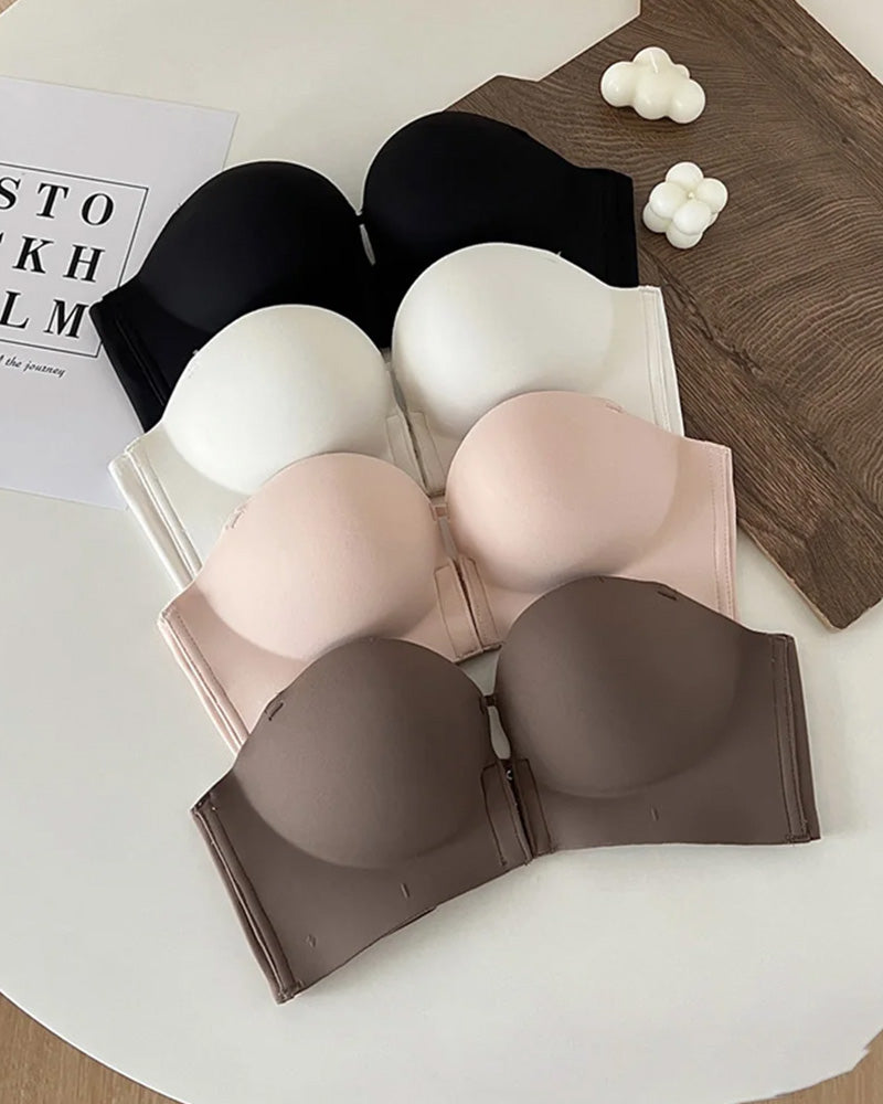 Pack-Women's Non-Slip Front Buckle Removable Shoulder Strap Bra
