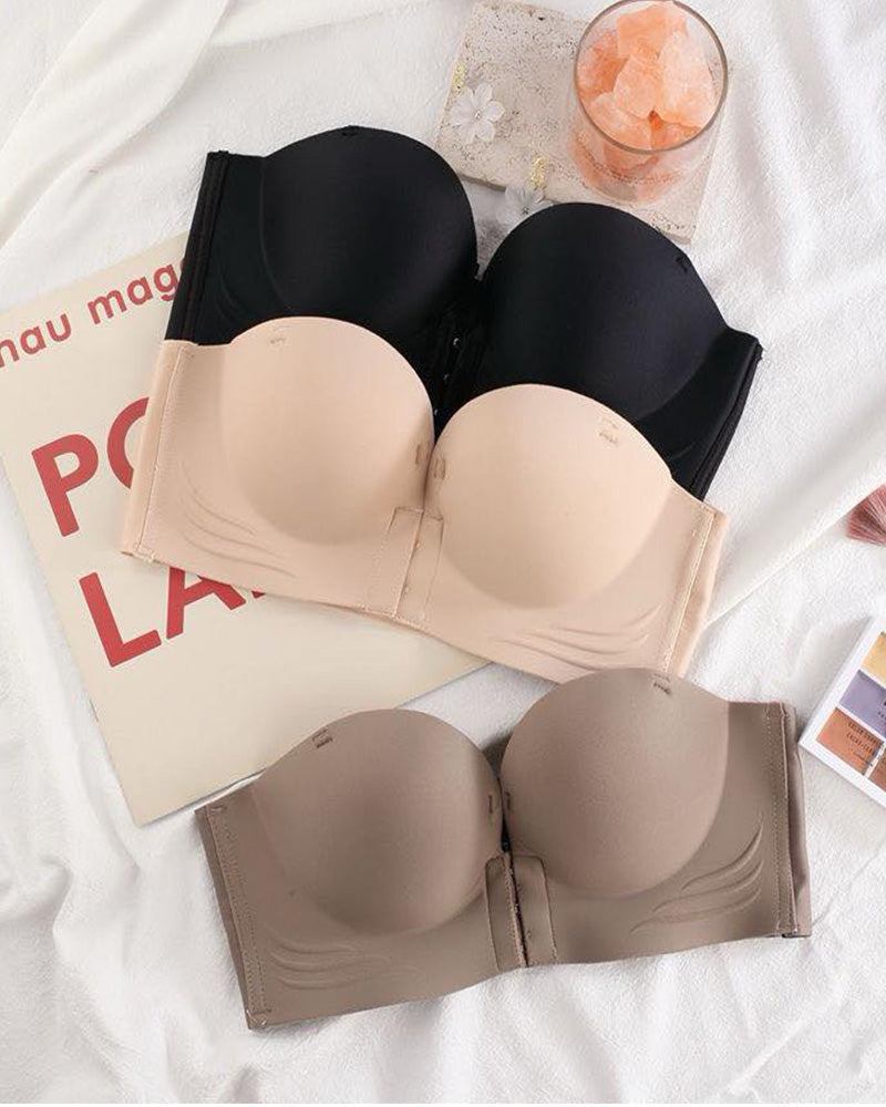 Pack-Women's Non-Slip Front Buckle Removable Shoulder Strap Bra