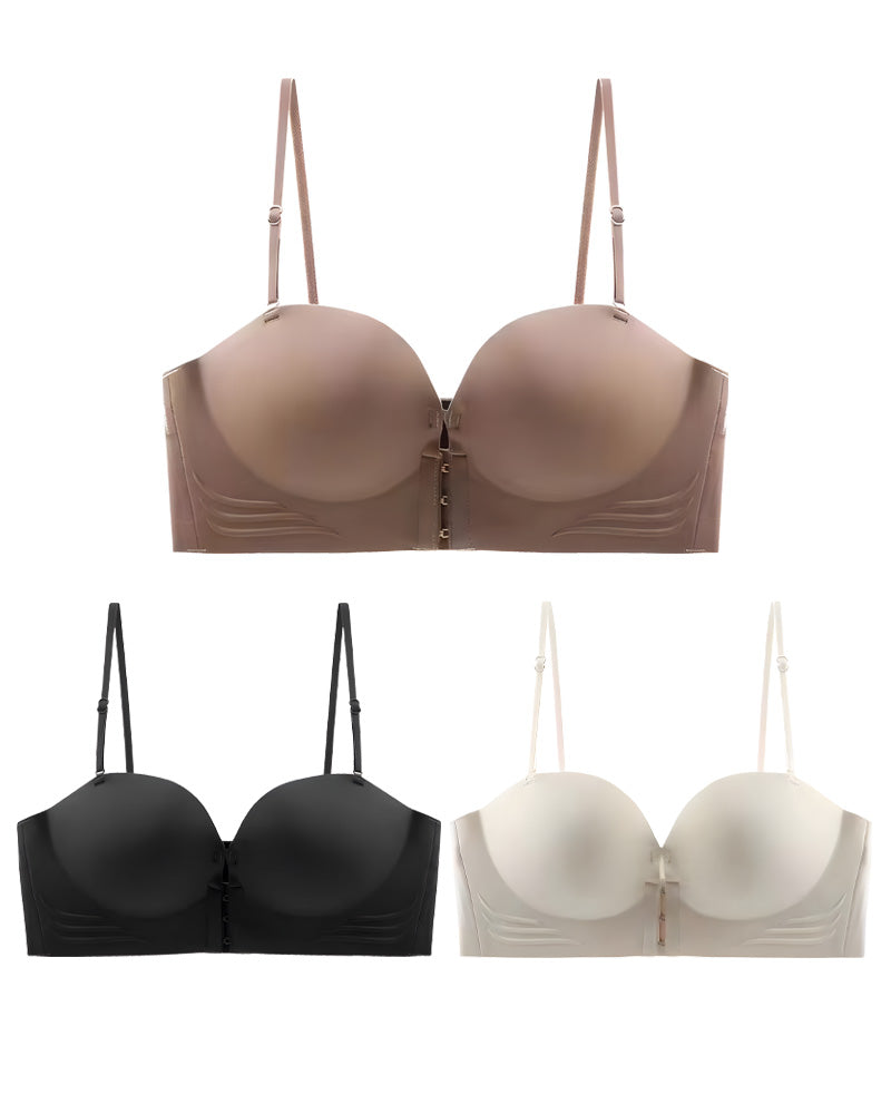 Pack-Women's Non-Slip Front Buckle Removable Shoulder Strap Bra