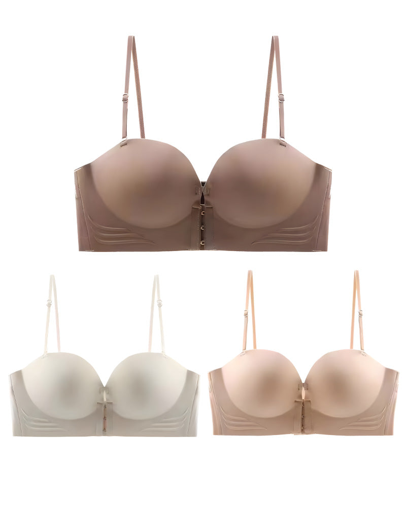 Pack-Women's Non-Slip Front Buckle Removable Shoulder Strap Bra