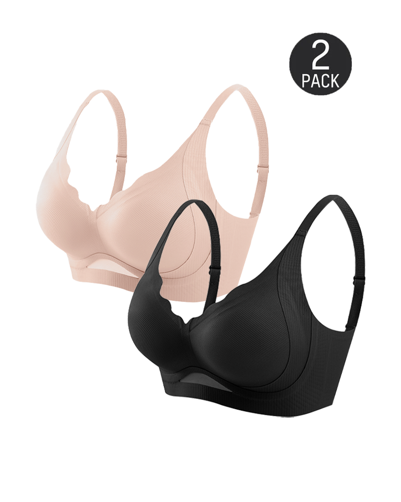 Scalloped Wireless Bras with  Mesh