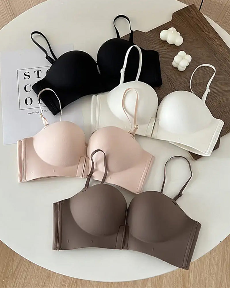 Pack-Women's Non-Slip Front Buckle Removable Shoulder Strap Bra